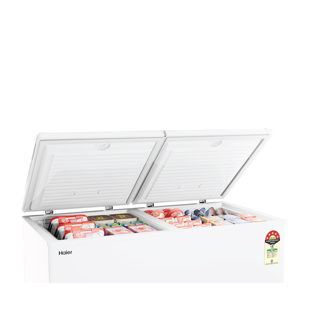 Haier 355 Ltr Double door- White Colour Convertible Hard top Freezer